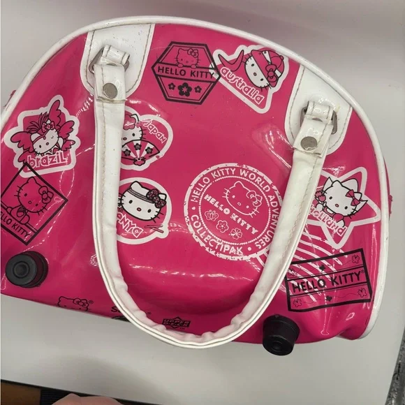 Hello Kitty Pink Mini Bag Sanrio Kawaii Y2K Kids Purse Travel Stamp - Picture 7 of 7